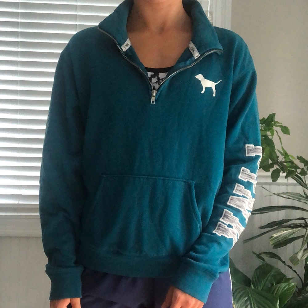 VS PINK three quarter zip up sweatshirt